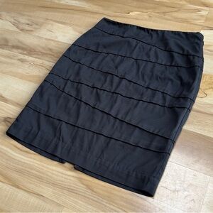 White House Black Market Black Ruched Pencil Skirt